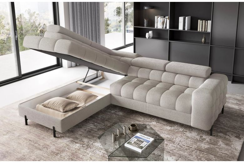 Corner sofa - Ferucce (Pull-out bed with storage box)