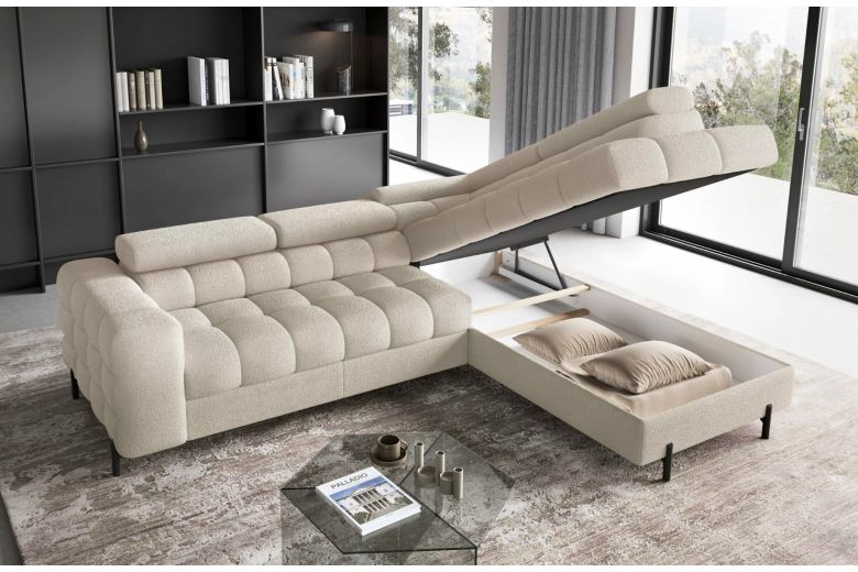 Corner sofa - Ferucce (Pull-out bed with storage box)