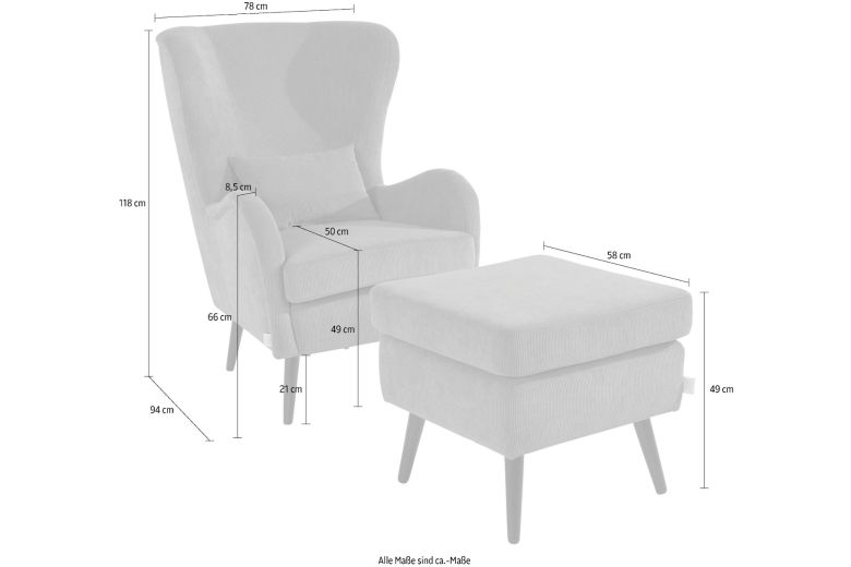 Chair - Salla with a footstool