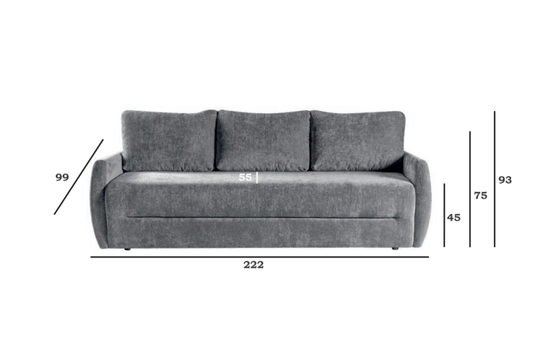 3 seat sofa - Palermo (Pull-out bed with storage box)