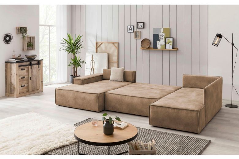 U shape sofa - Sherwood (Pull-out bed with storage box)