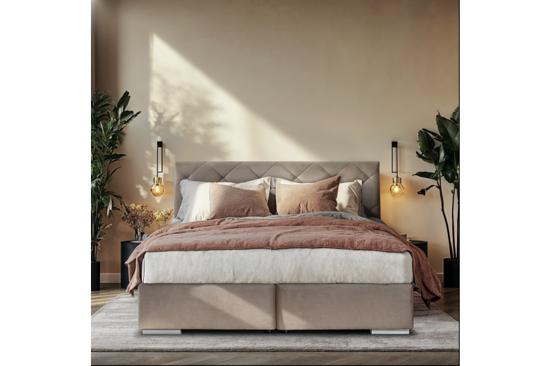 Boxspring bed 180x200 - Silk (With storage box)