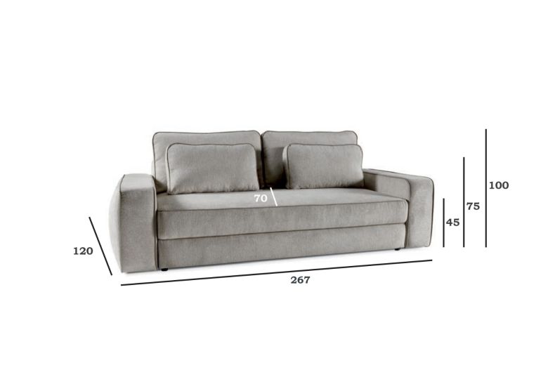 3 seat sofa - Ballow (Pull-out bed with storage box)