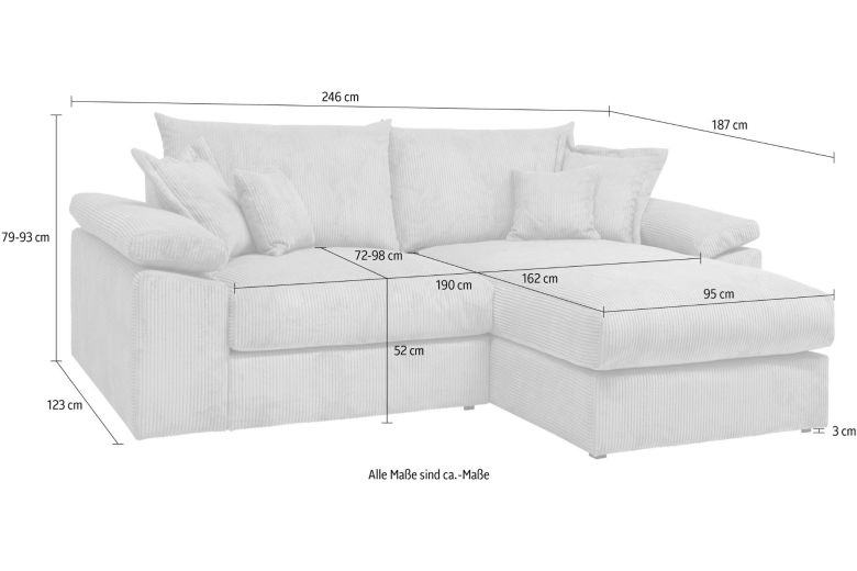 Угловой диван - Soft&Cosy XL с пуфом