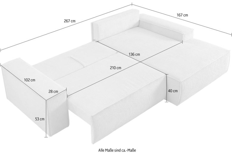 Угловой диван - Sherwood (Pаскладной с ящиком для белья)