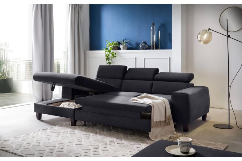 Угловой диван - Morven (Pаскладной с ящиком для белья)