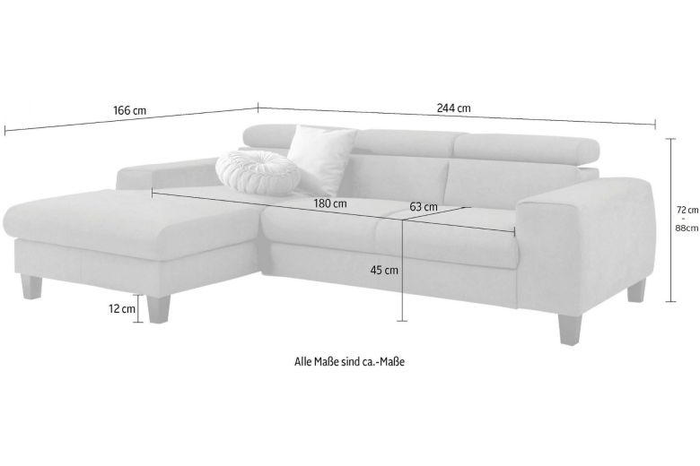 Угловой диван - Morven (Pаскладной с ящиком для белья)