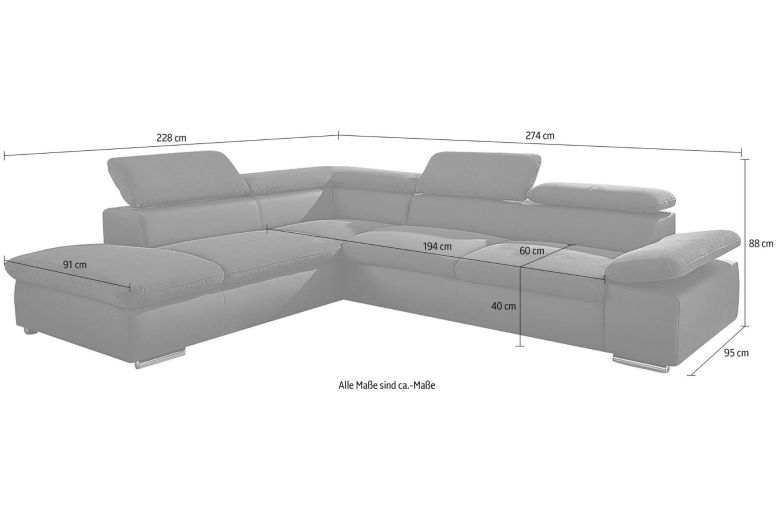 Corner sofa XL - Valantine (Pull-out)