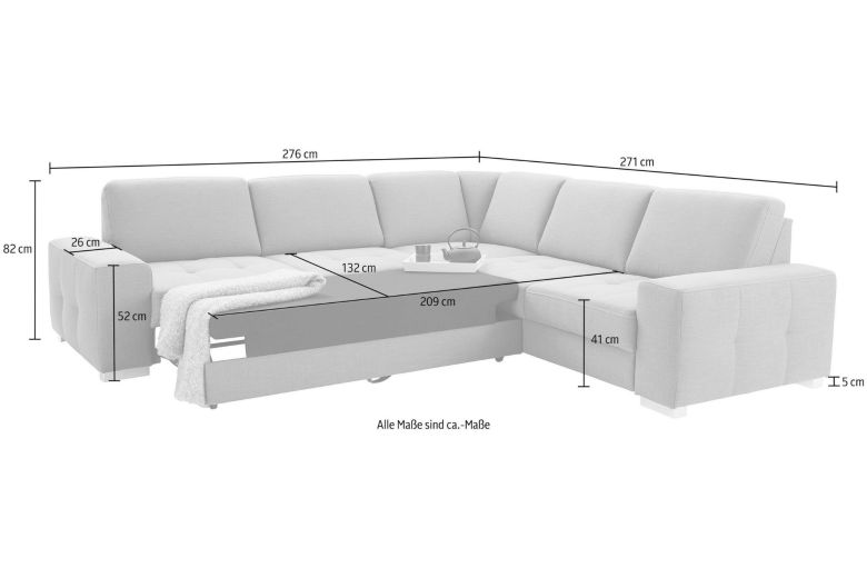 Corner sofa - Santorini (Pull-out with storage box)