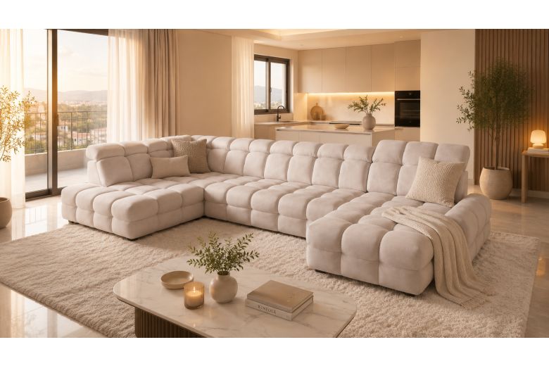 U shape sofa - Tollo (Pull-out bed with storage box)