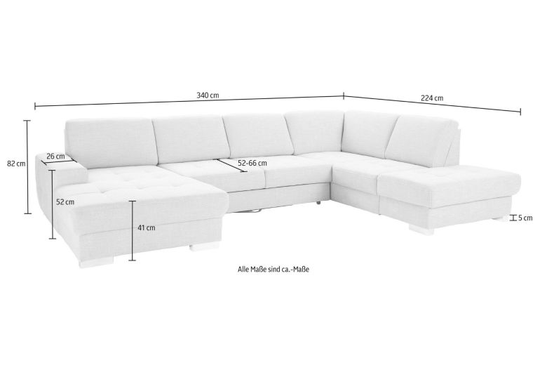 U shape sofa - Santorini U (Pull-out with storage box)