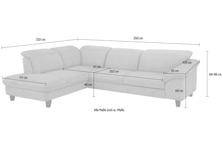 Leather corner sofa XL - Tess (Pull-out)