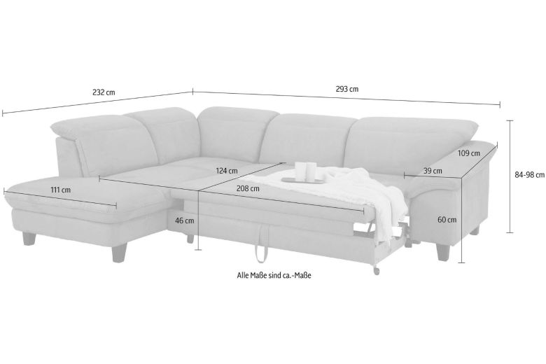 Leather corner sofa XL - Tess (Pull-out)