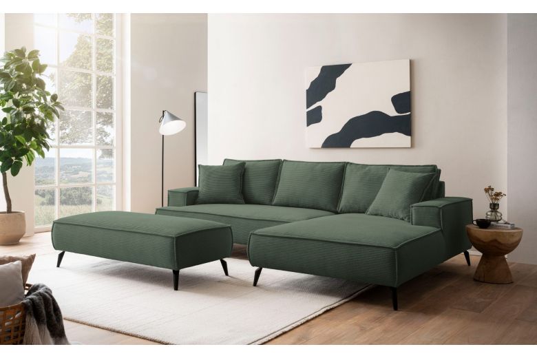 Corner sofa - Tvinnu with footstool