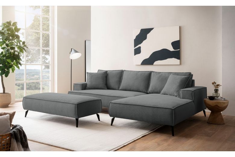 Угловой диван - Tvinnu с пуфом