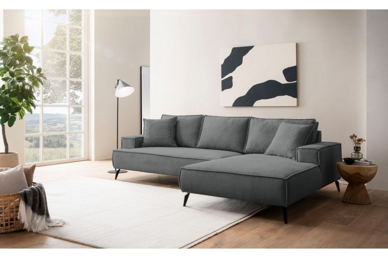 Угловой диван - Tvinnu с пуфом