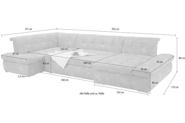 U shape sofa - Belle (Pull-out)