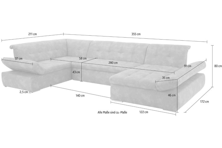 U shape sofa - Belle (Pull-out)