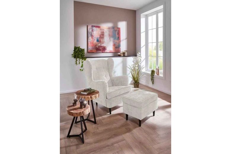 Креслo - Wingback с пуфом