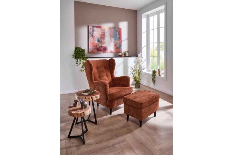 Креслo - Wingback с пуфом