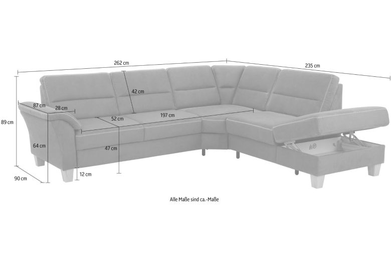 Corner sofa XL - Soleo (Pull-out with storage box)
