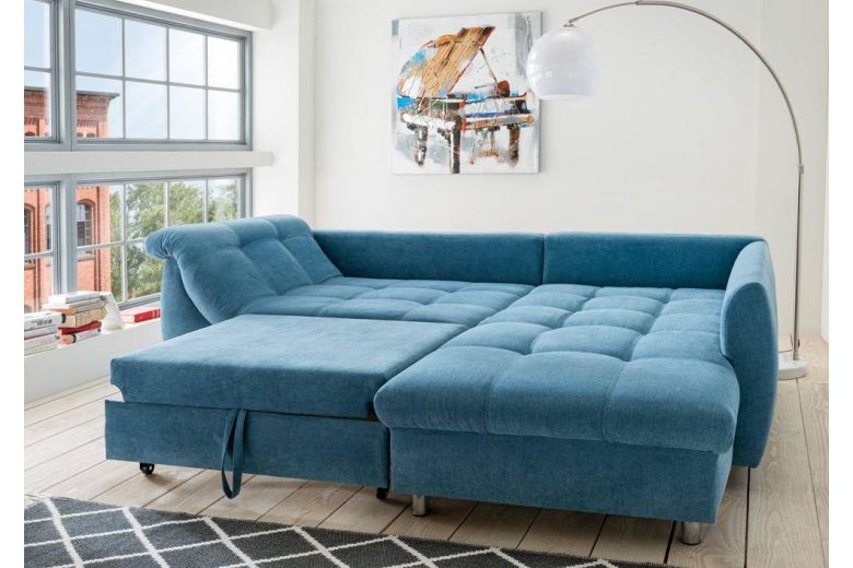 Corner sofa - Blue (Pull-out)