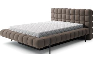undefined:  - Bed Magentta, metal frame, gas lift, bedding box (Pull-out bed with storage box)