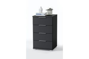 Nightstand - Bedside table with metal-colored plastic handles