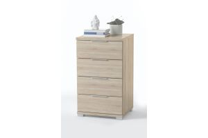 Nightstand - Bedside table with metal-colored plastic handles