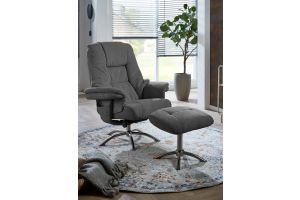 TV chair - Relaxing armchair with stool and metal frame