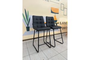 Chair - Merle Black Bar Chairs Set of 2