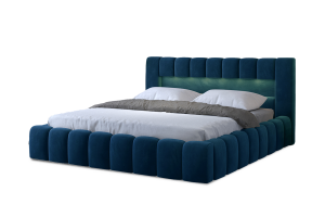 Kровать с обивкой 160x200 - Bed Lamica, metal frame, gas lift, bedding box 160x200 (Pаскладной с ящиком для белья)