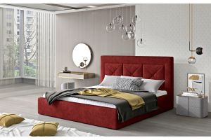 Kровать с обивкой 140x200 - Bed Cloe, metal frame, gas lift, bedding box 140x200 (Pаскладной с ящиком для белья)