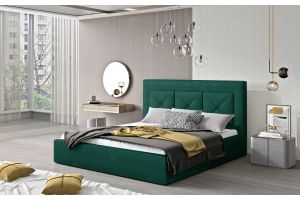 Kровать с обивкой 140x200 - Bed Cloe, metal frame, gas lift, bedding box 140x200 (Pаскладной с ящиком для белья)