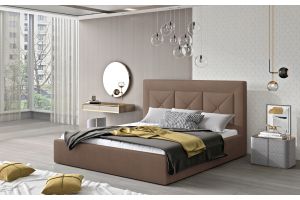 Kровать с обивкой 140x200 - Bed Cloe, metal frame, gas lift, bedding box 140x200 (Pаскладной с ящиком для белья)