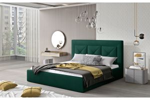Kровать с обивкой 140x200 - Bed Cloe, metal frame, gas lift, bedding box 140x200 (Pаскладной с ящиком для белья)
