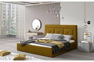 Kровать с обивкой 140x200 - Bed Cloe, metal frame, gas lift, bedding box 140x200 (Pаскладной с ящиком для белья)