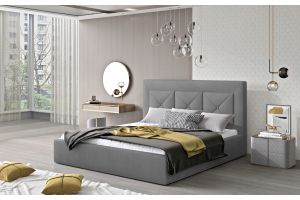 Kровать с обивкой 140x200 - Bed Cloe, metal frame, gas lift, bedding box 140x200 (Pаскладной с ящиком для белья)