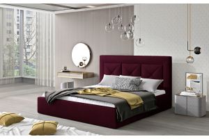 Kровать с обивкой 140x200 - Bed Cloe, metal frame, gas lift, bedding box 140x200 (Pаскладной с ящиком для белья)