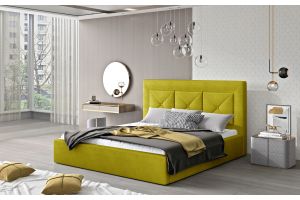 Kровать с обивкой 140x200 - Bed Cloe, metal frame, gas lift, bedding box 140x200 (Pаскладной с ящиком для белья)