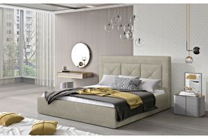 Kровать с обивкой 180x200 - Bed Cloe, metal frame, gas lift, bedding box 180x200 (Pаскладной с ящиком для белья)