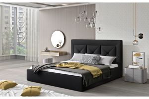 Kровать с обивкой 140x200 - Bed Cloe, metal frame, gas lift, bedding box 140x200 (Pаскладной с ящиком для белья)