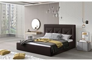 Kровать с обивкой 140x200 - Bed Cloe, metal frame, gas lift, bedding box 140x200 (Pаскладной с ящиком для белья)