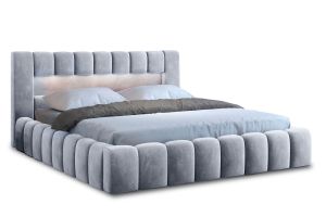 Kровать с обивкой 180x200 - Bed Lamica, metal frame, gas lift, bedding box 180x200 (Pаскладной с ящиком для белья)