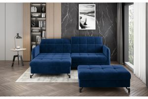 Furniture set - Narożnik Lorelle + Pouf (Pull-out bed with storage box)