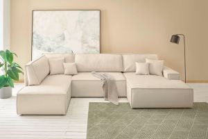 U shape sofa - Sherwood (Pull-out bed with storage box)
