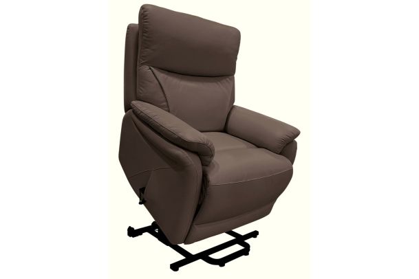 Leather TV chair - Leather TV armchair with XXL seating comfort and stand-up aid