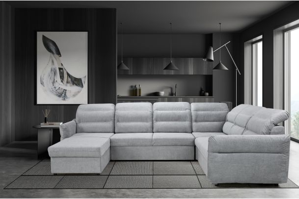 U-образный диван - Ancona-P (Pаскладной с ящиком для белья)