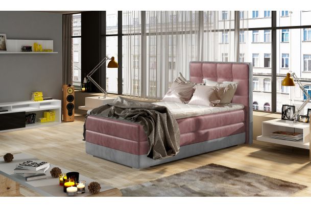 Boxspring bed 90x200 - Aster (Pull-out bed with storage box)