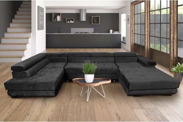 U shape sofa - Anton (Pull-out bed with storage box)